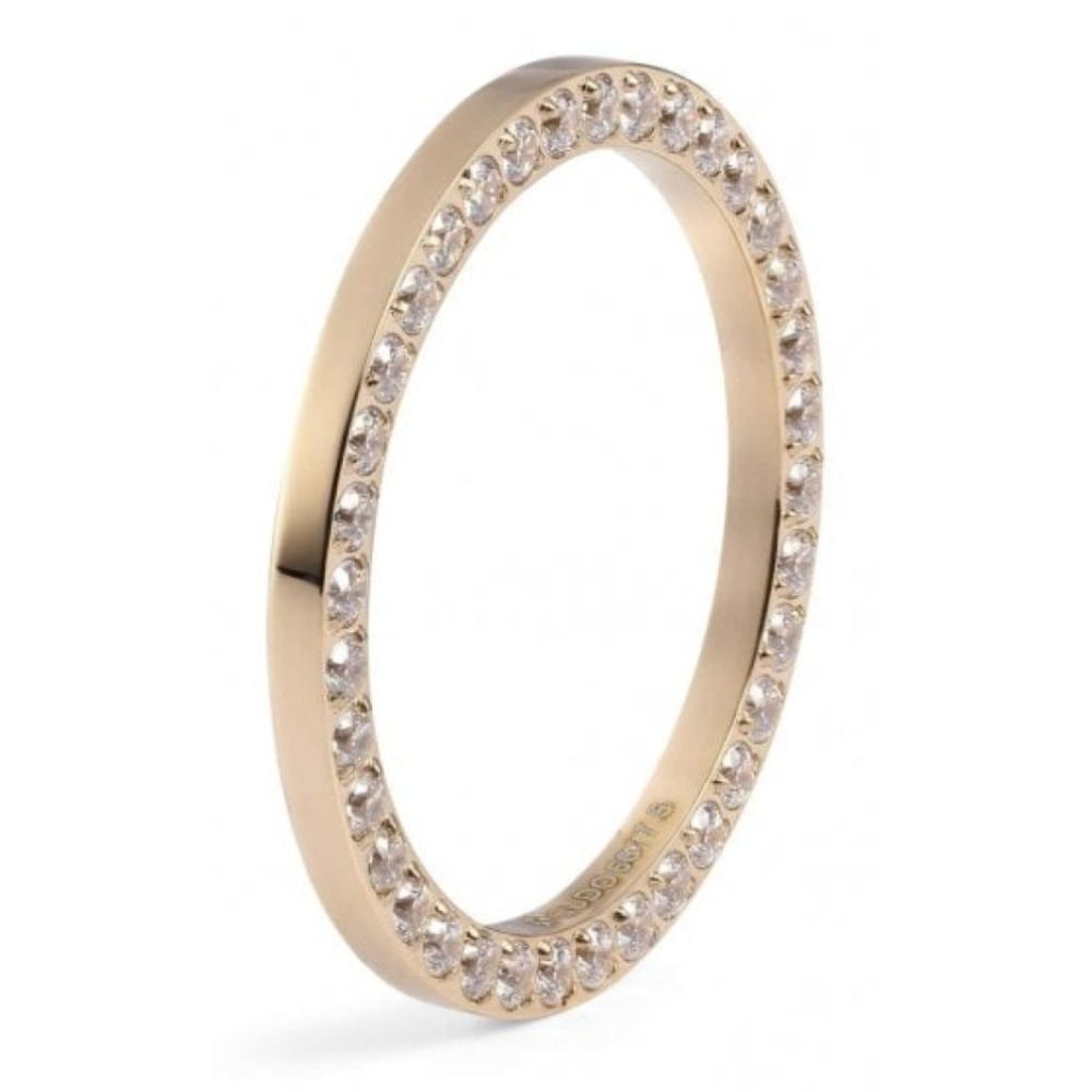 RI SIENA (G/P) Crystal Spacer Gold Plated Ring