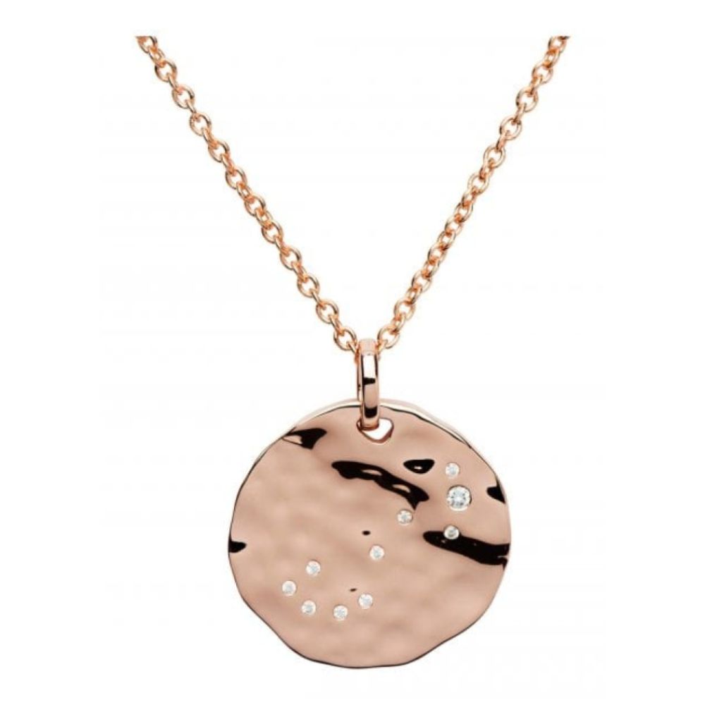 Silver 925 Pendant With Rose Gold Plating-Cz Incl.Chain. Scorpio