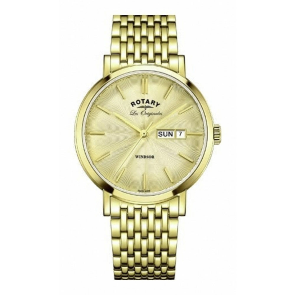 Gold Plated Day Date Dial Gents Wristwatch