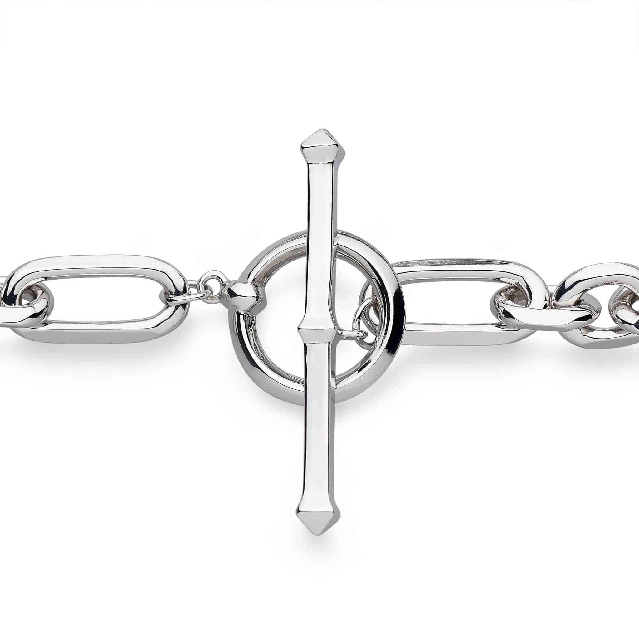 Revival Figaro Chain Link T-Bar Bracelet (H)