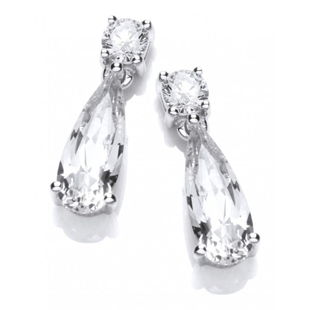 Silver CZ Beauty Drop Earrings