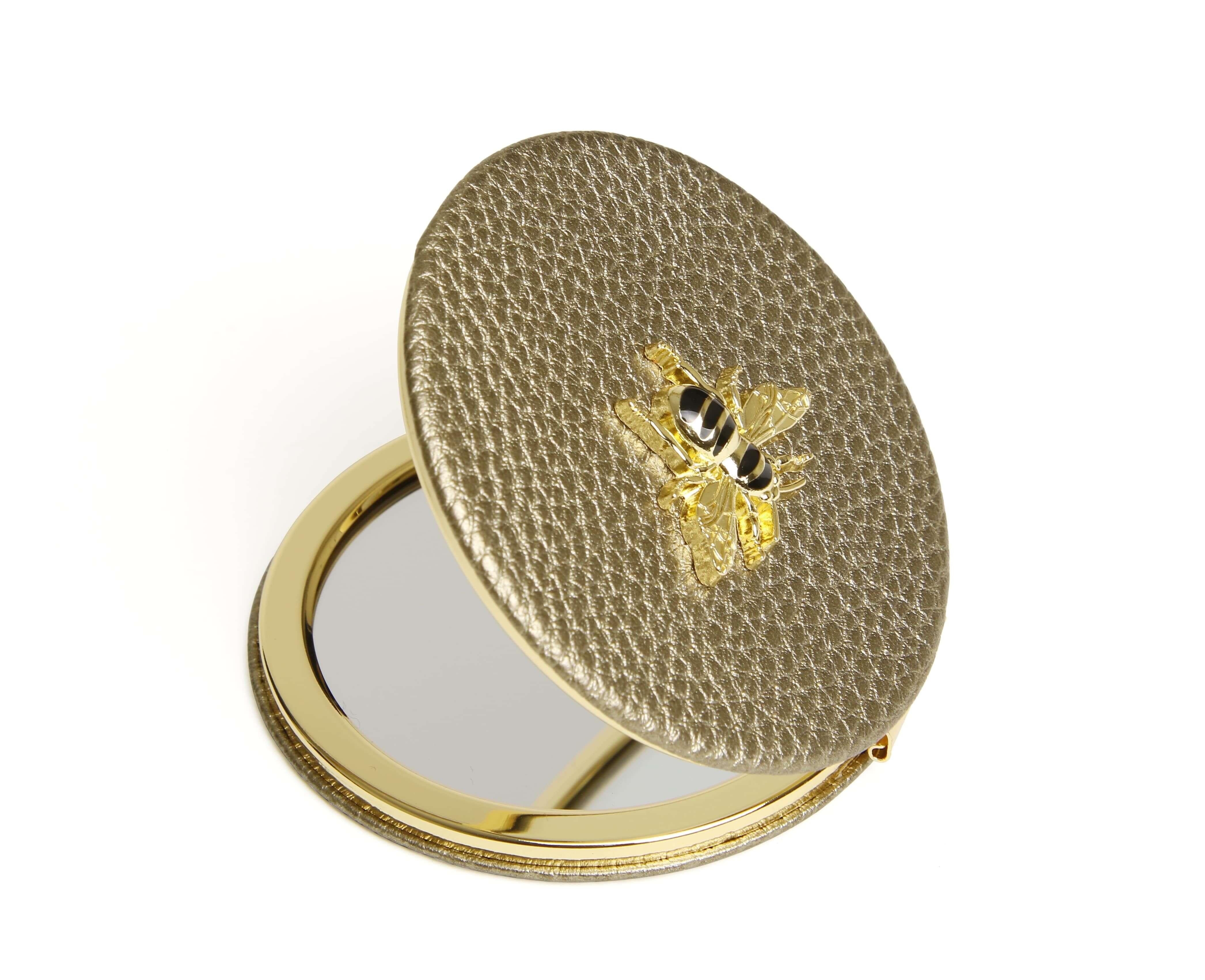 Round Mirror Compact In Bronze