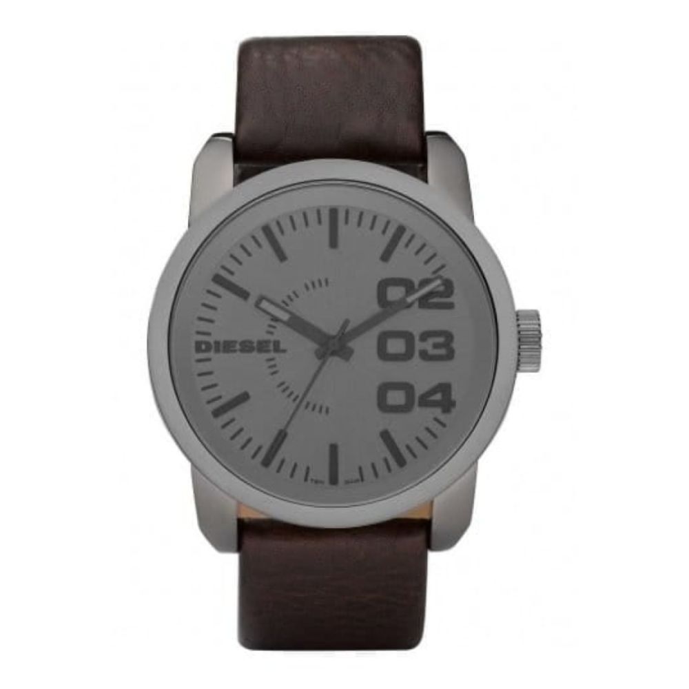 Gents Leather Strap Watch With Grey Dial