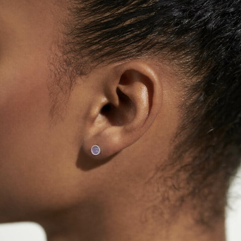 February Amethyst Birthstone Boxed Earrings