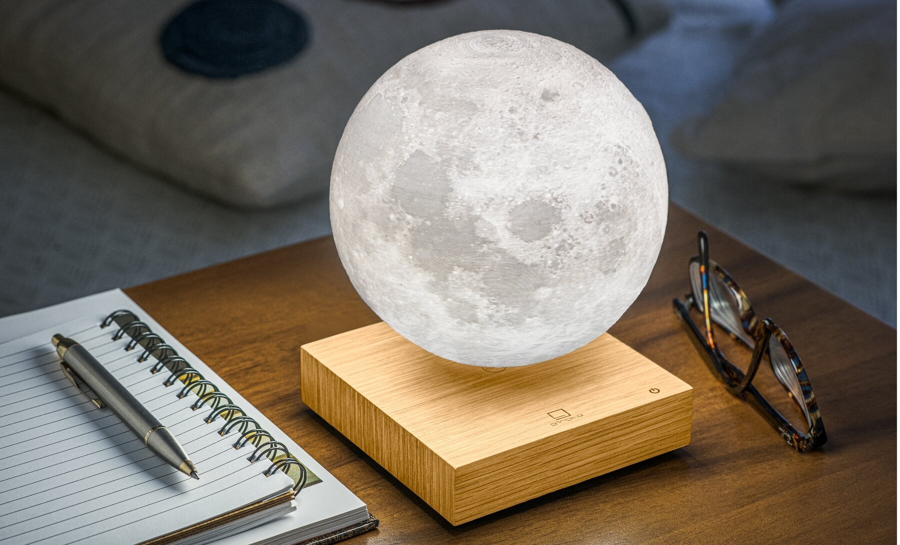 Smart Moon Lamp- Natural White Ash Wood
