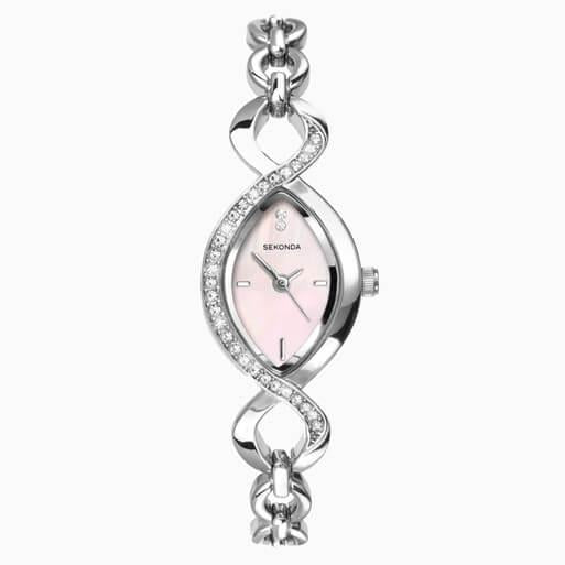 Cocktail Pink Dial With Alloy Case & Bracelet Strap Ladies Watch