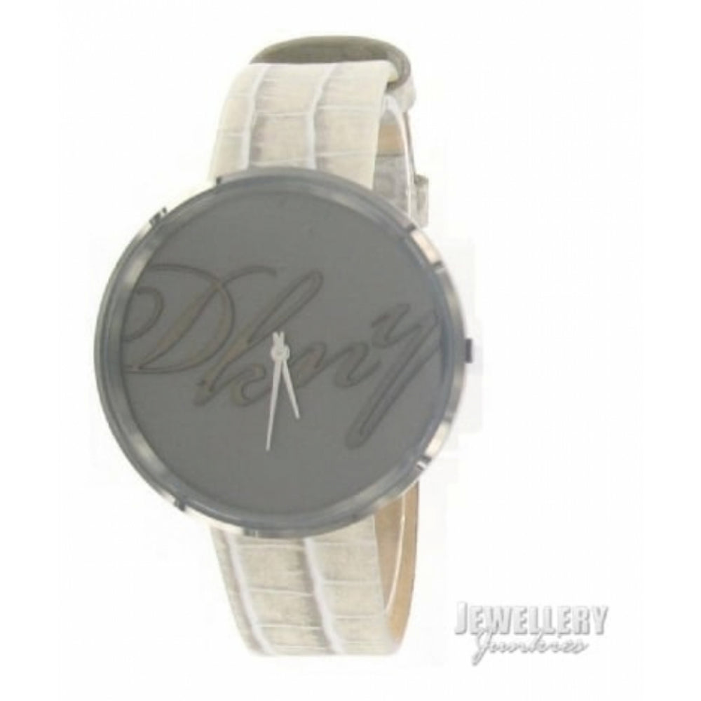 Gunmetal Brushed Grey Dial & Beige Leather Strap Watch