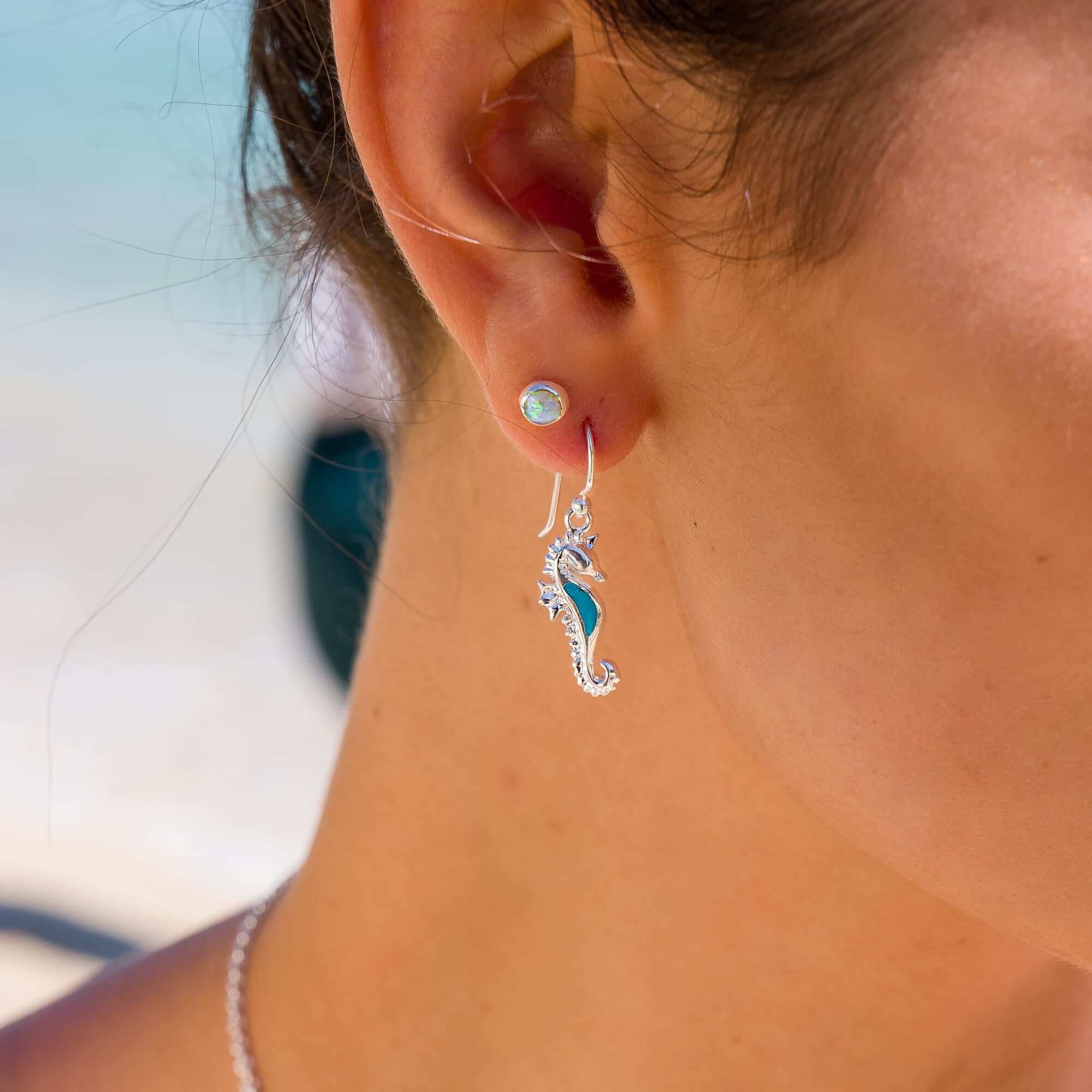 Turquoise Seahorse Earrings