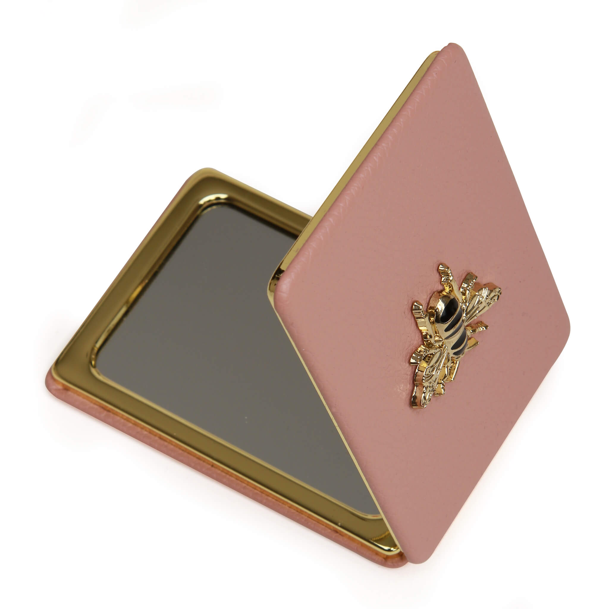 Oblong Compact Mirror Pink
