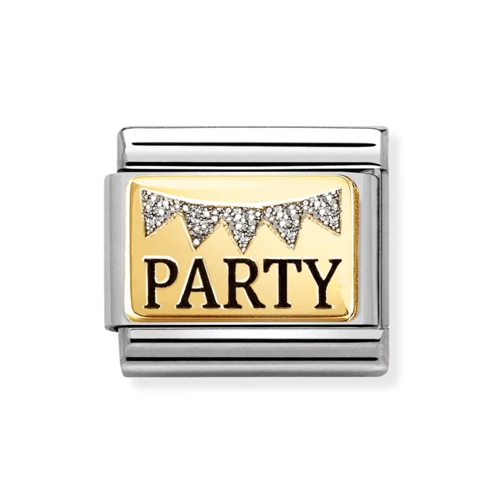 Composable Classic Party With Glitter In 18K Gold Charm