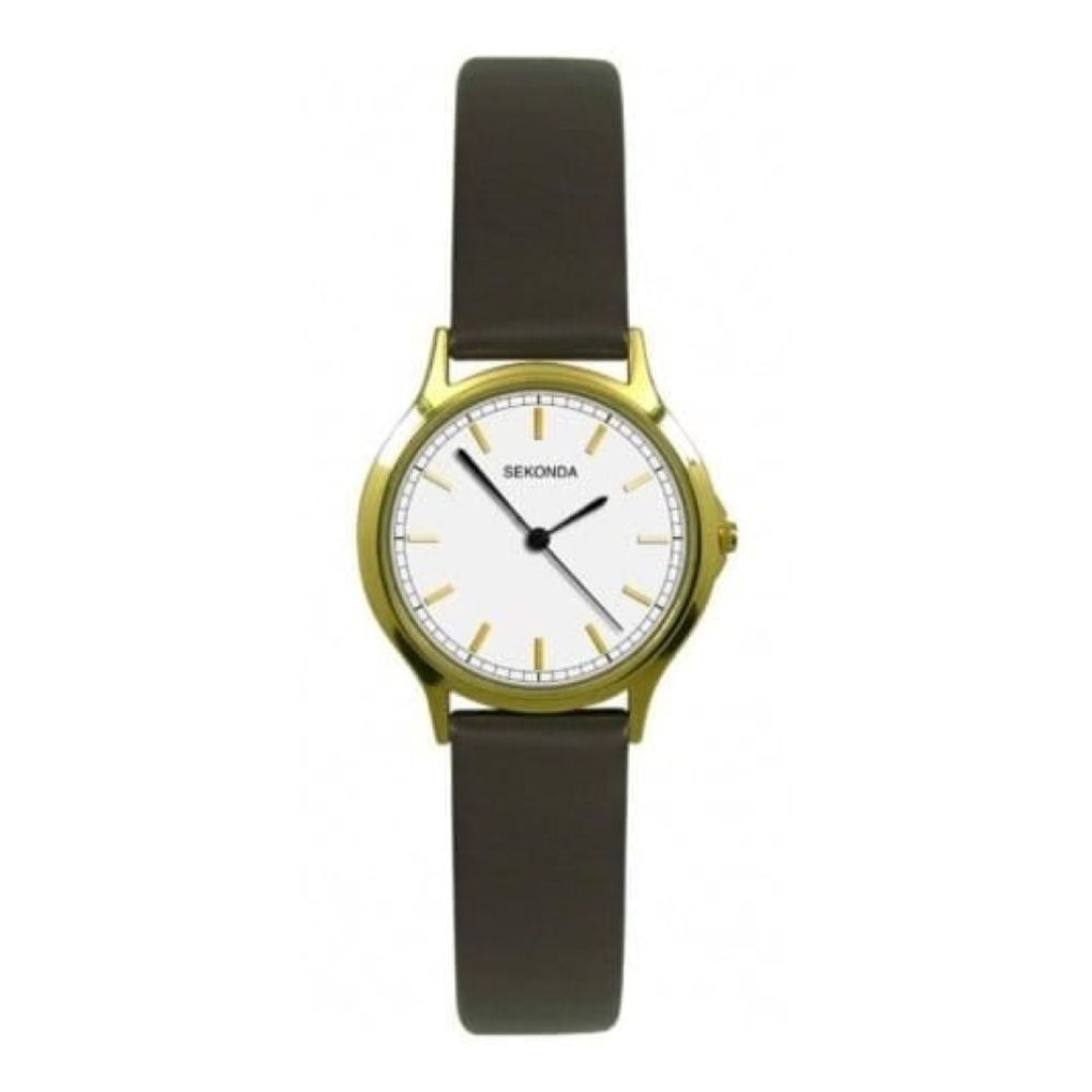 Stylish Black Leather Ladies Wristwatch