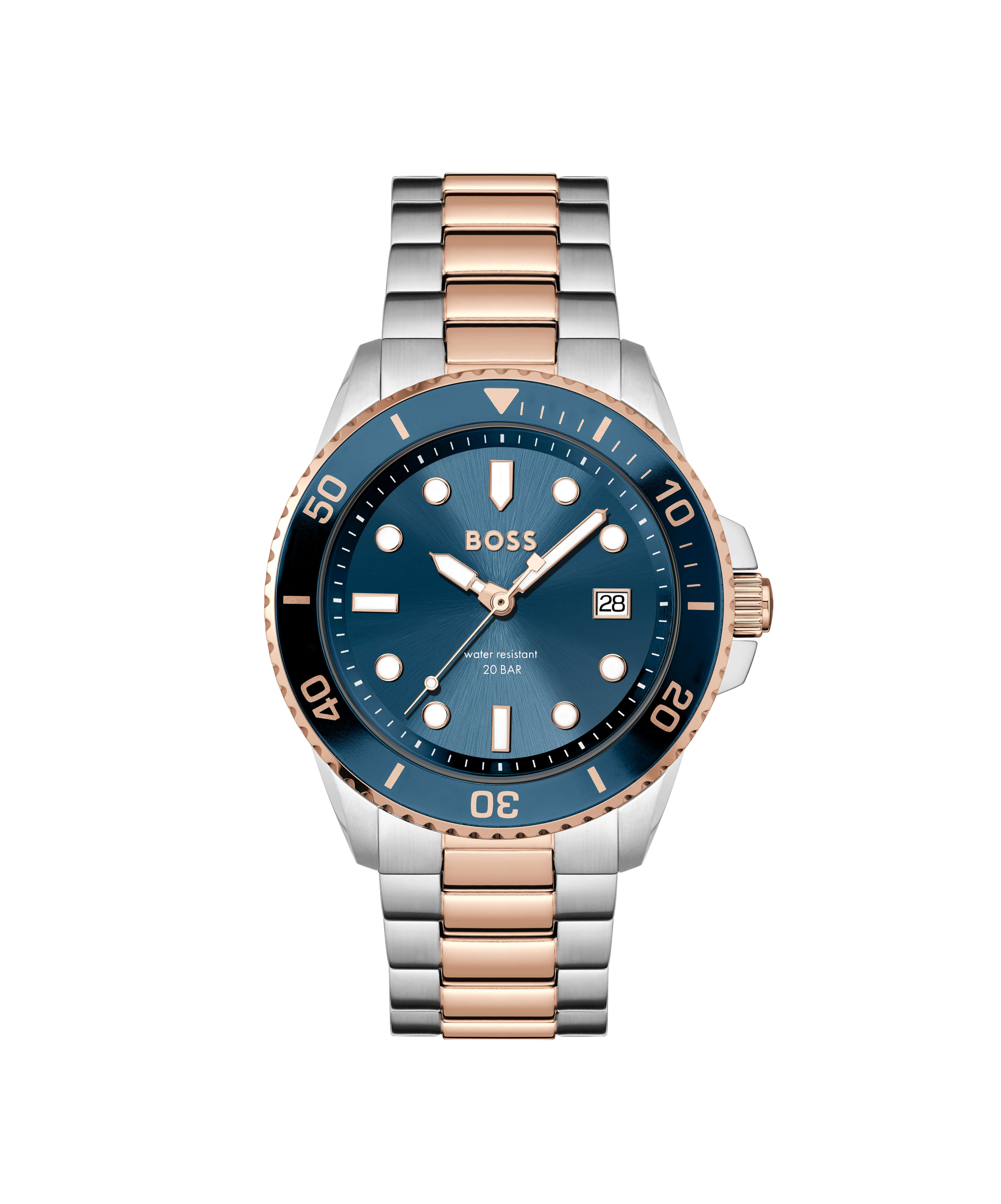 Ace Carnation Gold IP Bracelet Blue Dial Gents Watch