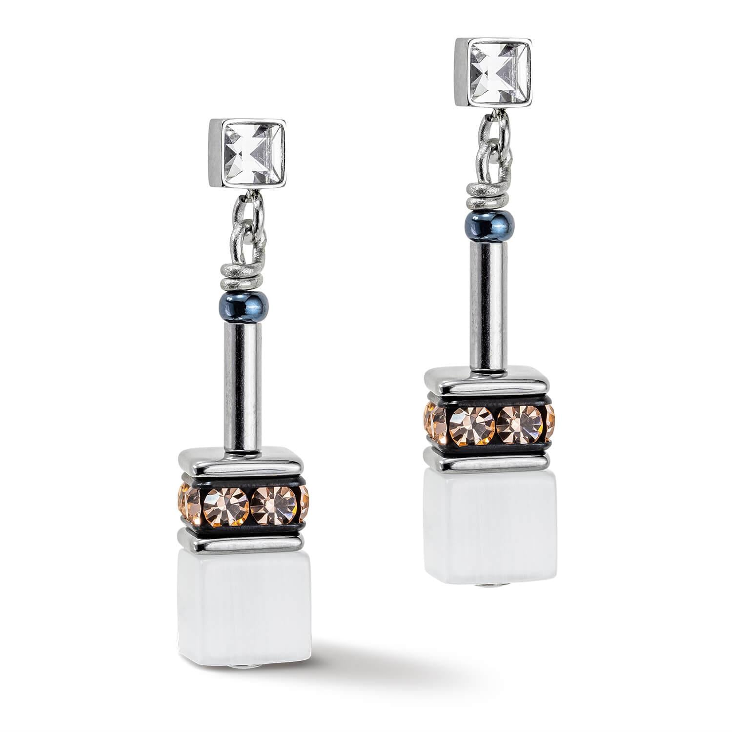 Peach GeoCUBE Iconic Monochrome Earrings