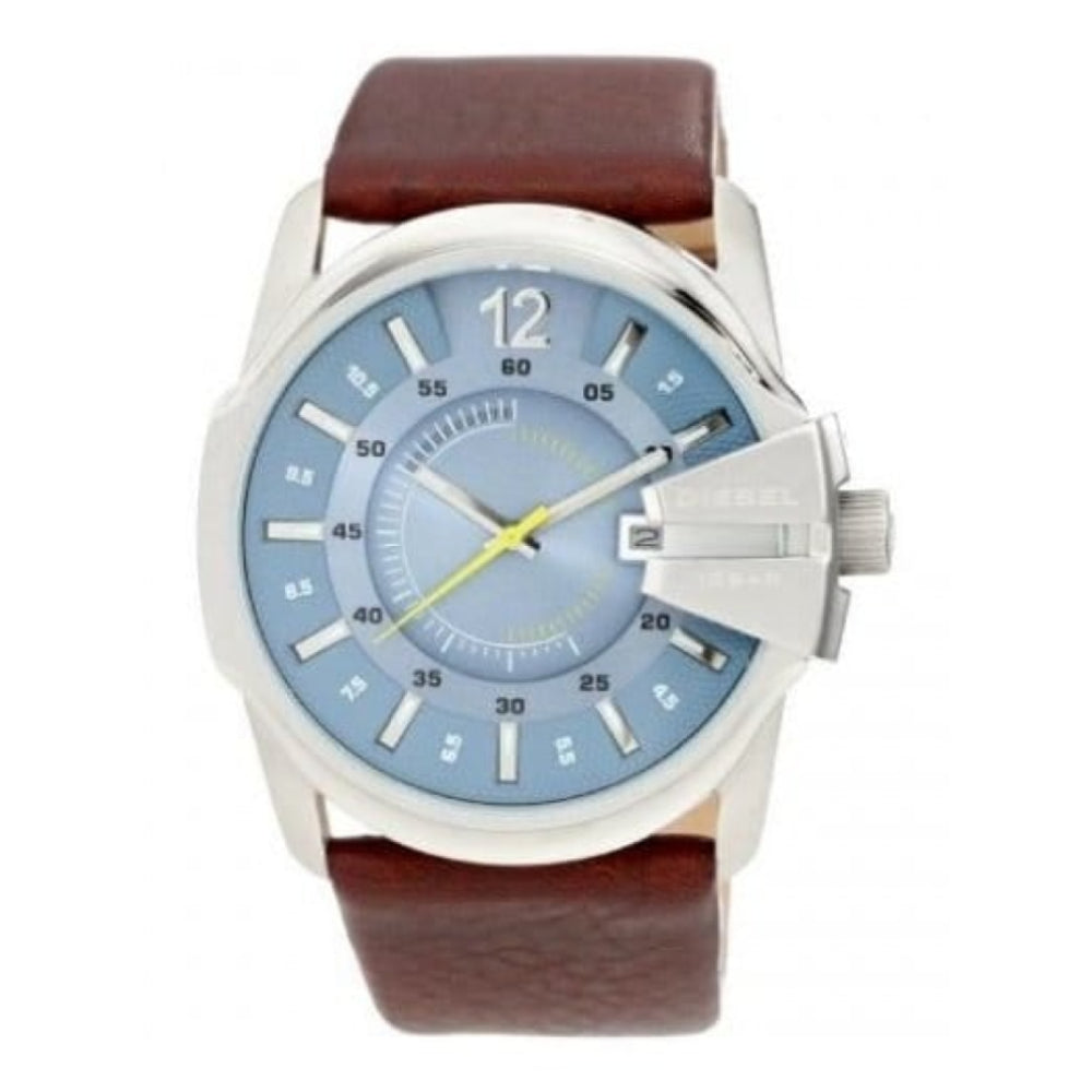 Gents Blue Dial & Brown Leather Watch