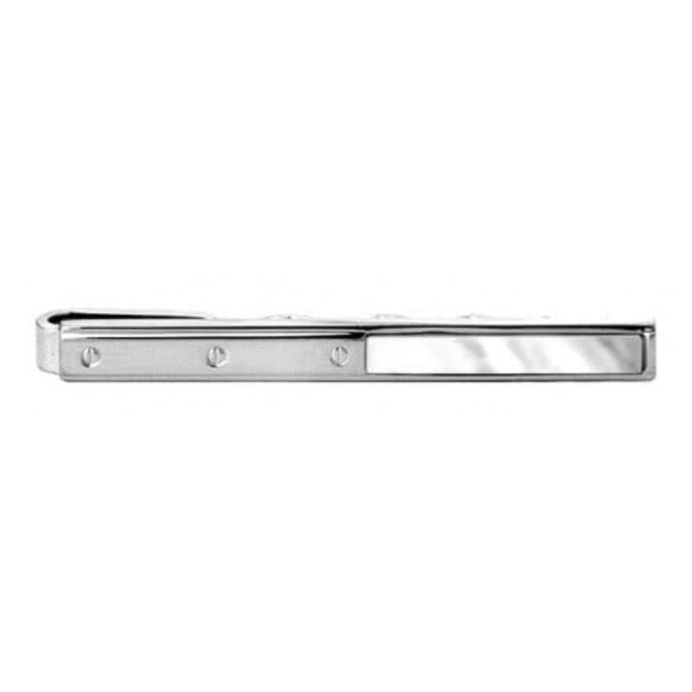 Rhodium / Mother Of Pearl Tie Slide