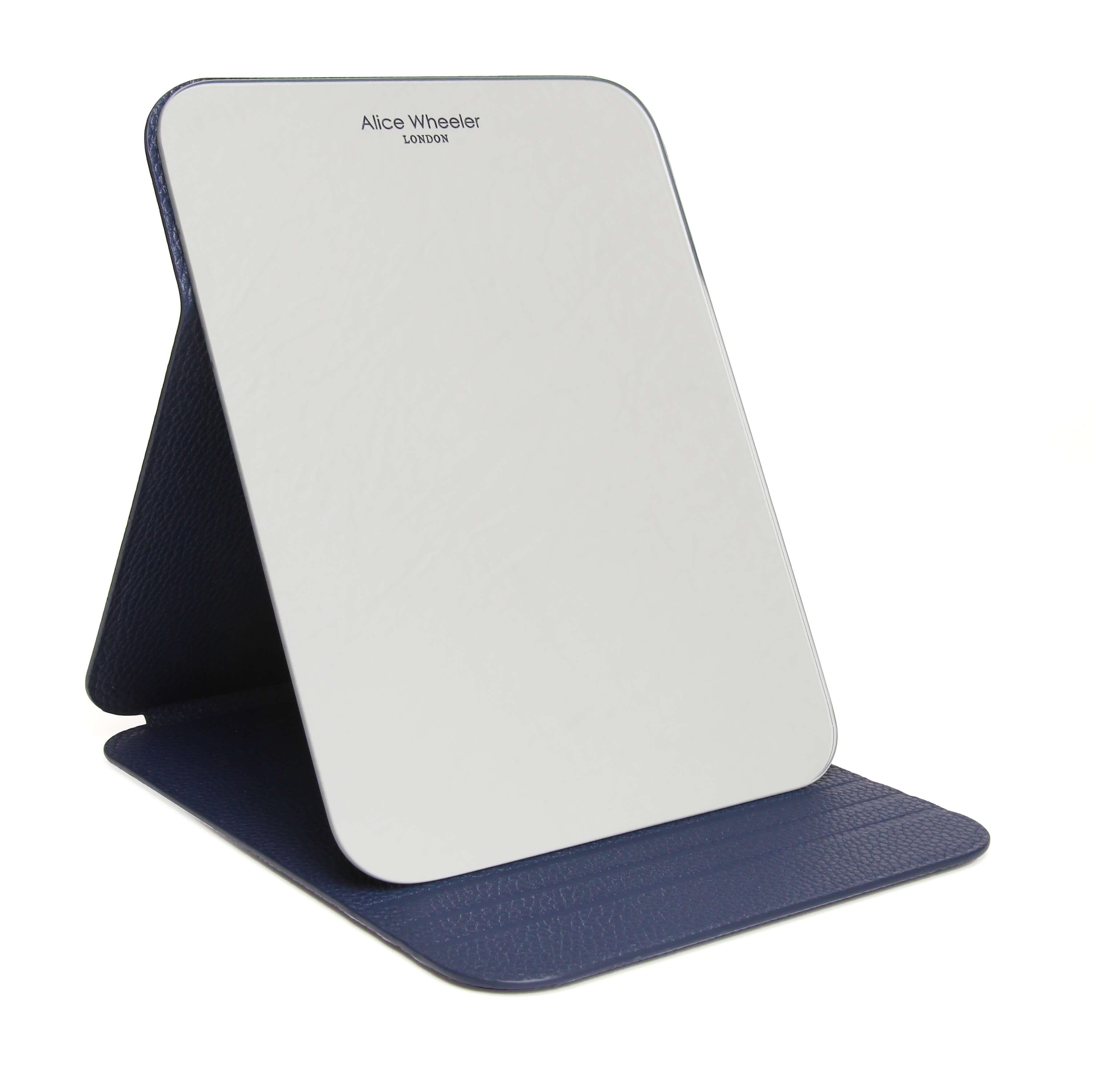 Navy Folding Travel Mirror
