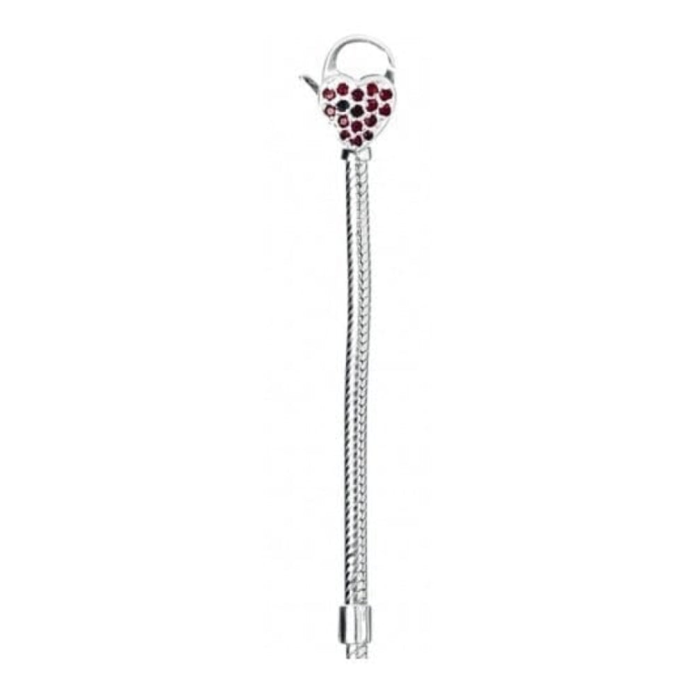 21cm Sterling Silver And Cubic Zirconia Heart Bracelet