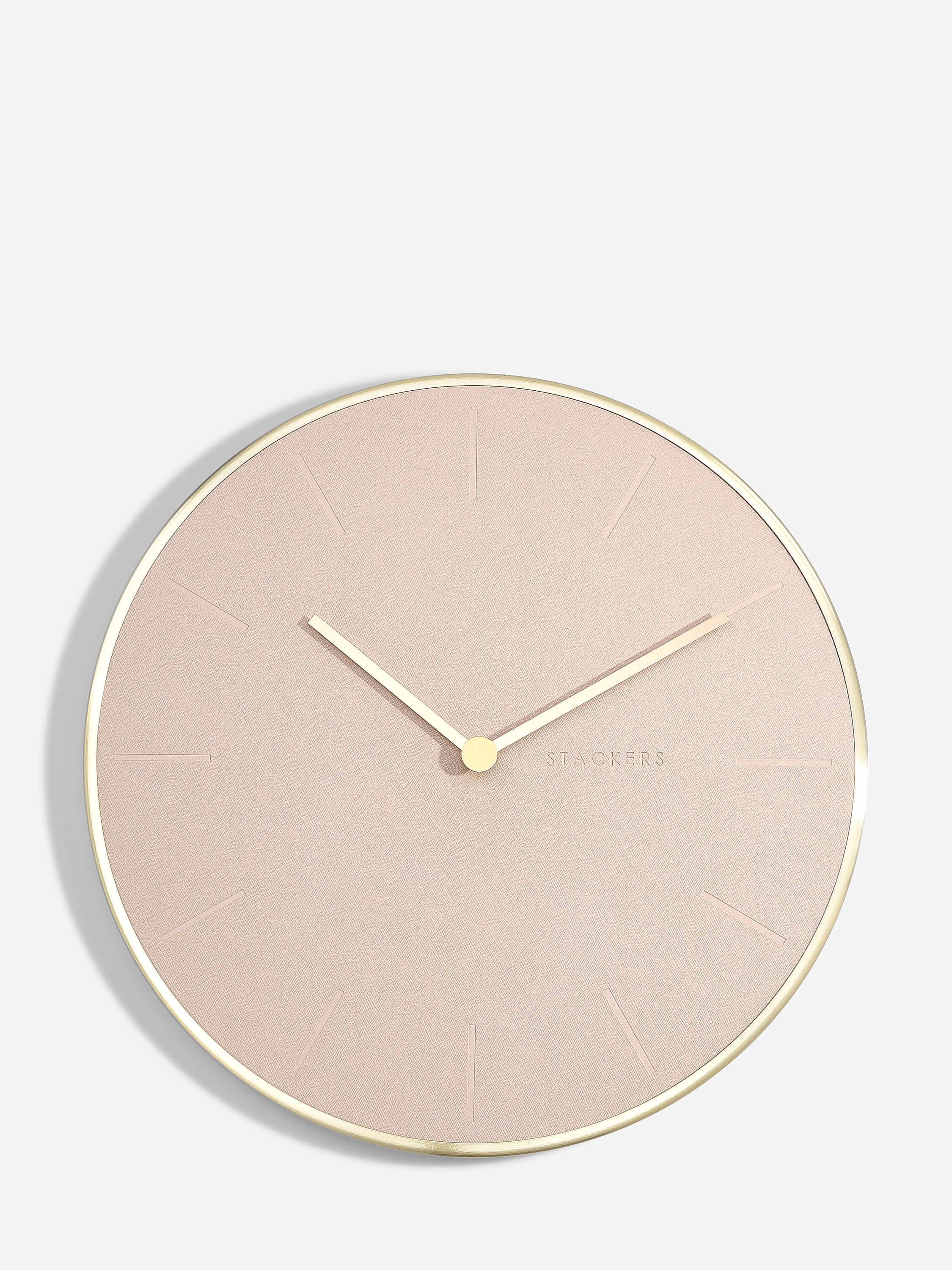 Blush & Brushed Gold PU Wall Clock