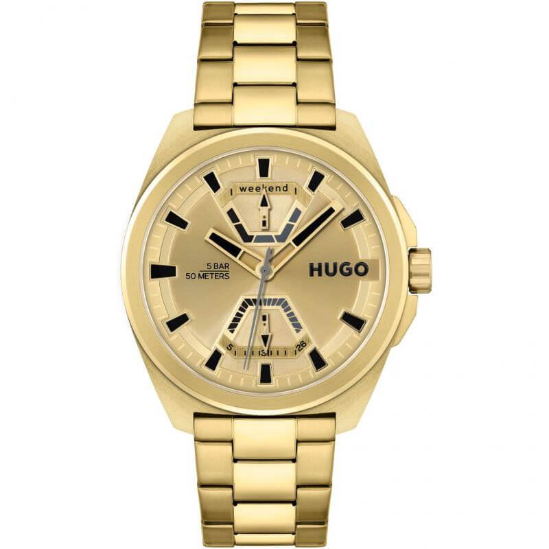 EXPOSE Gold Dial Gold Plated Bracelet Strap Gents Watch