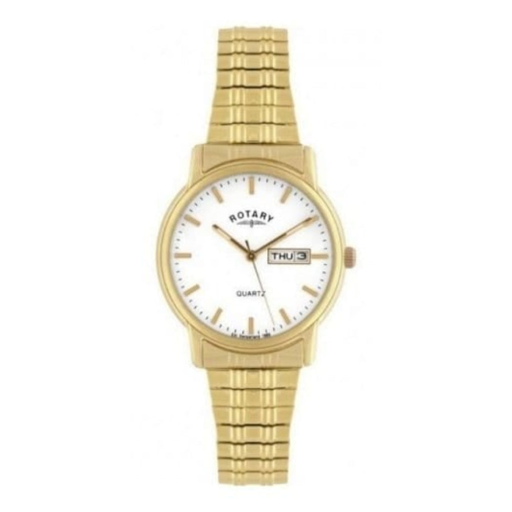 Gold Stainless Steel Expandable Date Watch