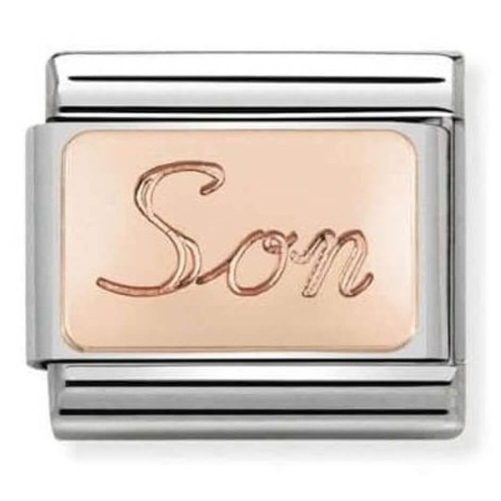 Composable Classic Engraved Writings Steel And Rose Gold 375 (07_Son)