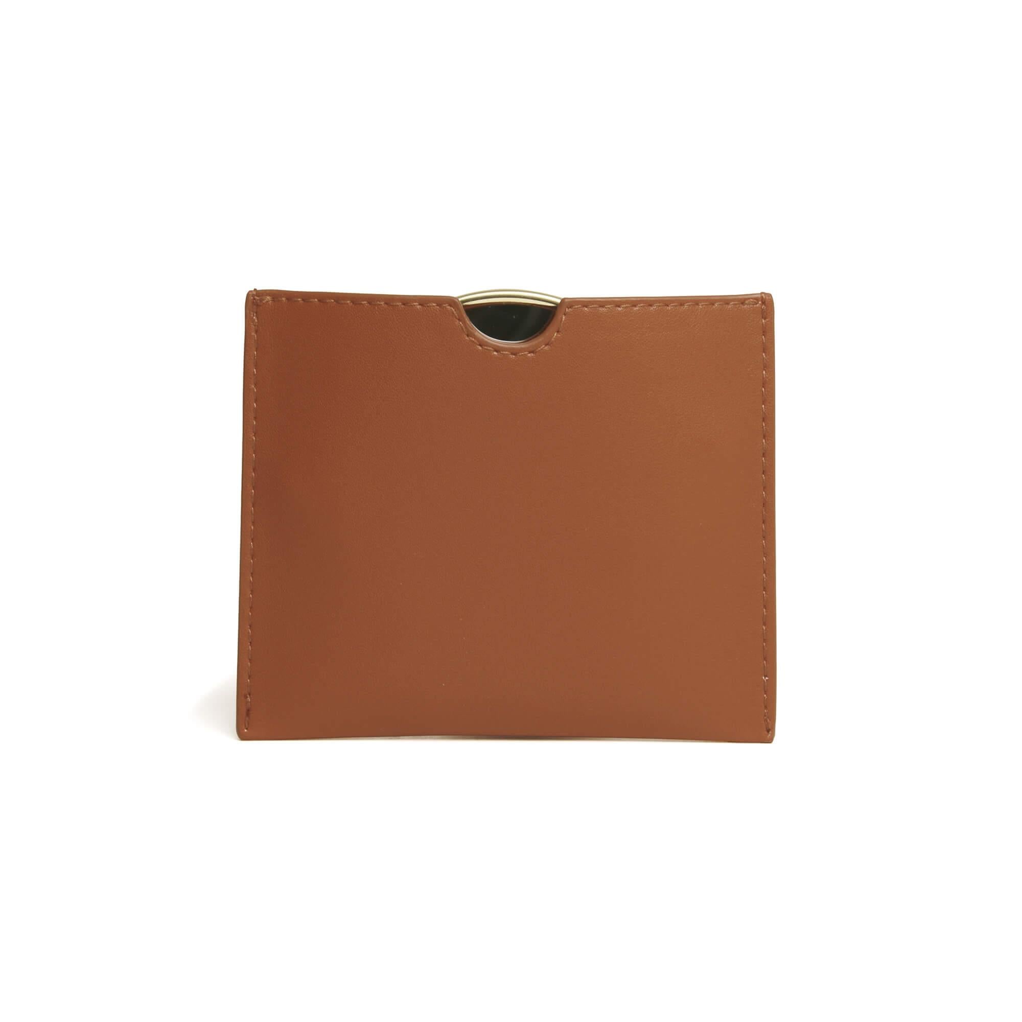 Mirror & Pouch In Tan
