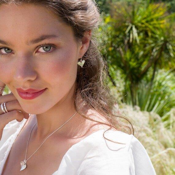 Origins Hammered Heart Drop Earrings