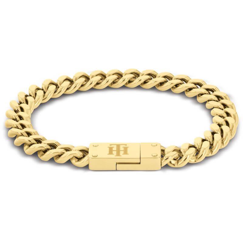 Bold TH Chain Gold Plated Ladies Bracelet