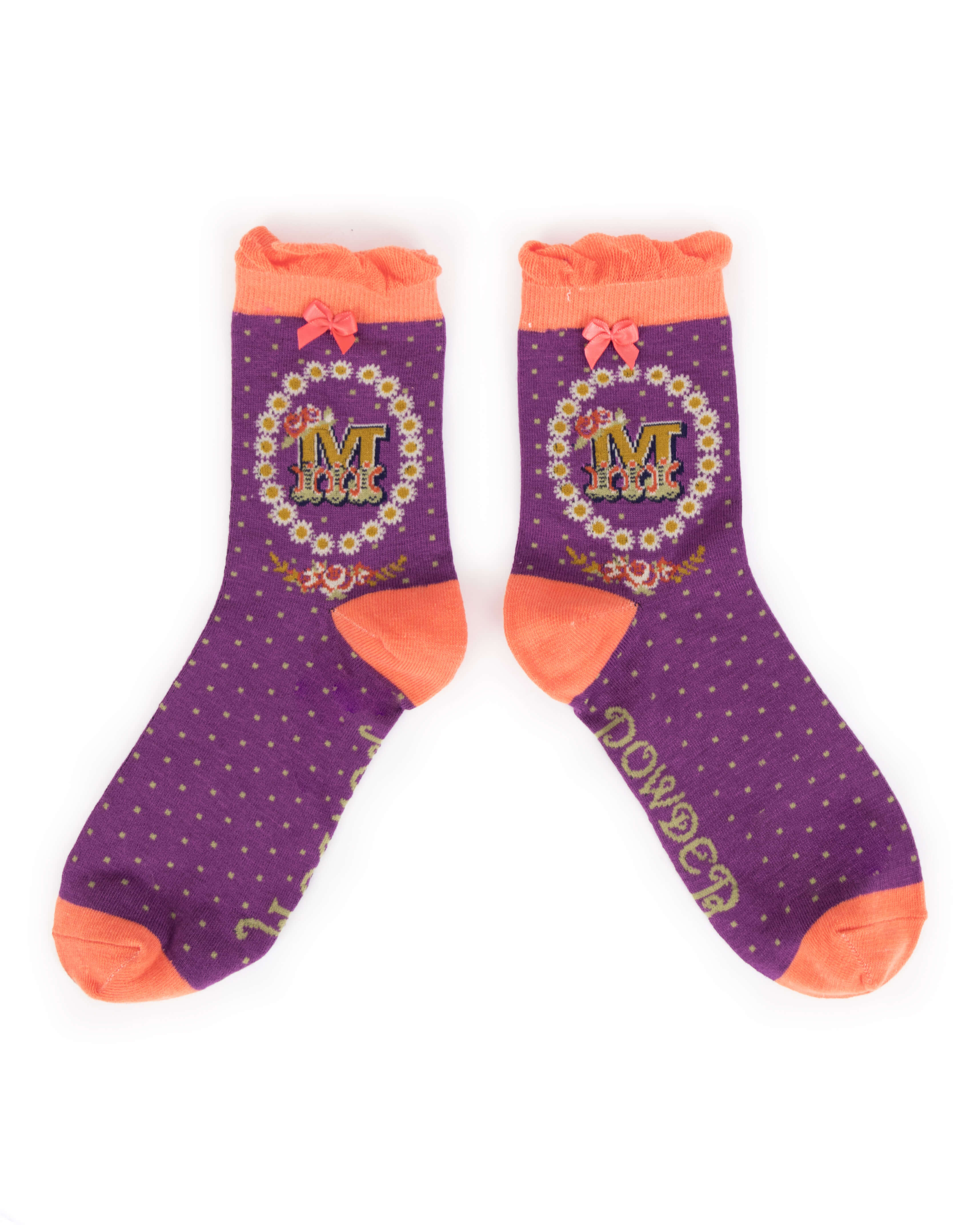 A-Z Ankle Socks - Letter M
