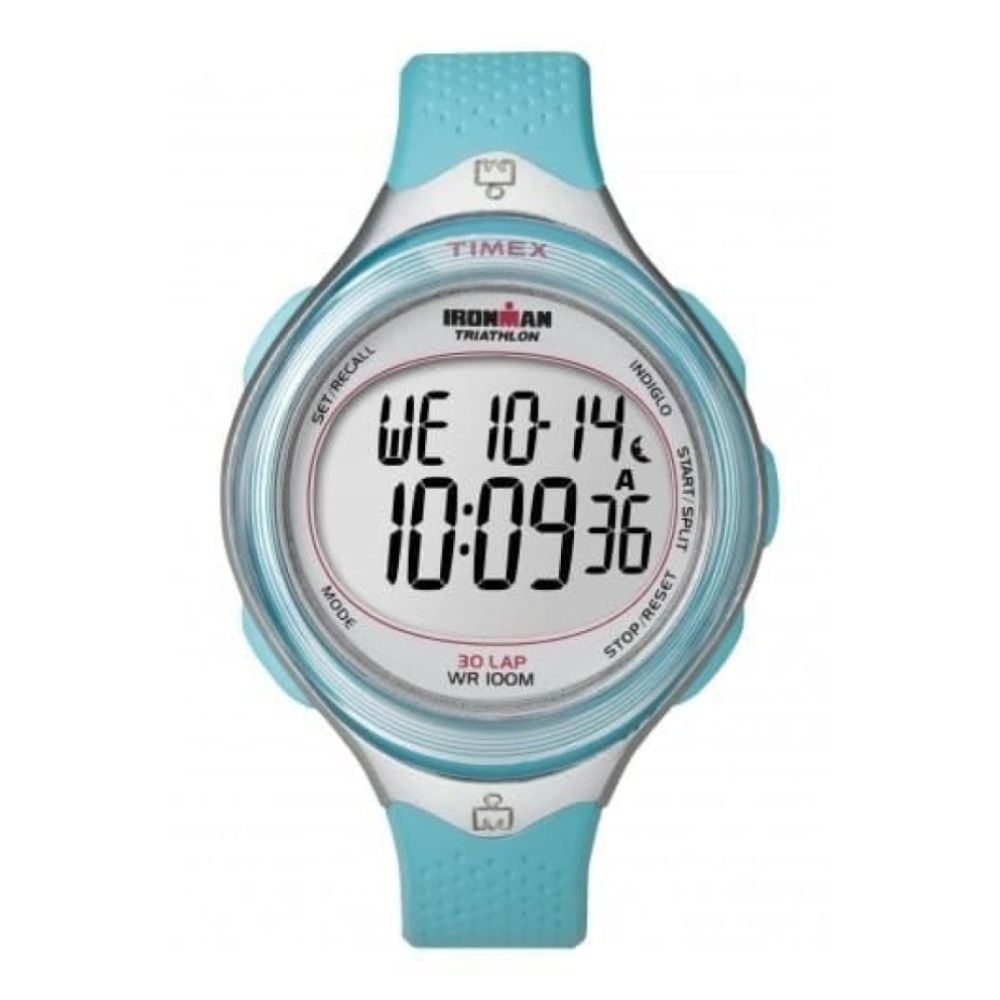 Ladies Ironman Sea Blue Resin 30 Lap Memory Chronograph Watch