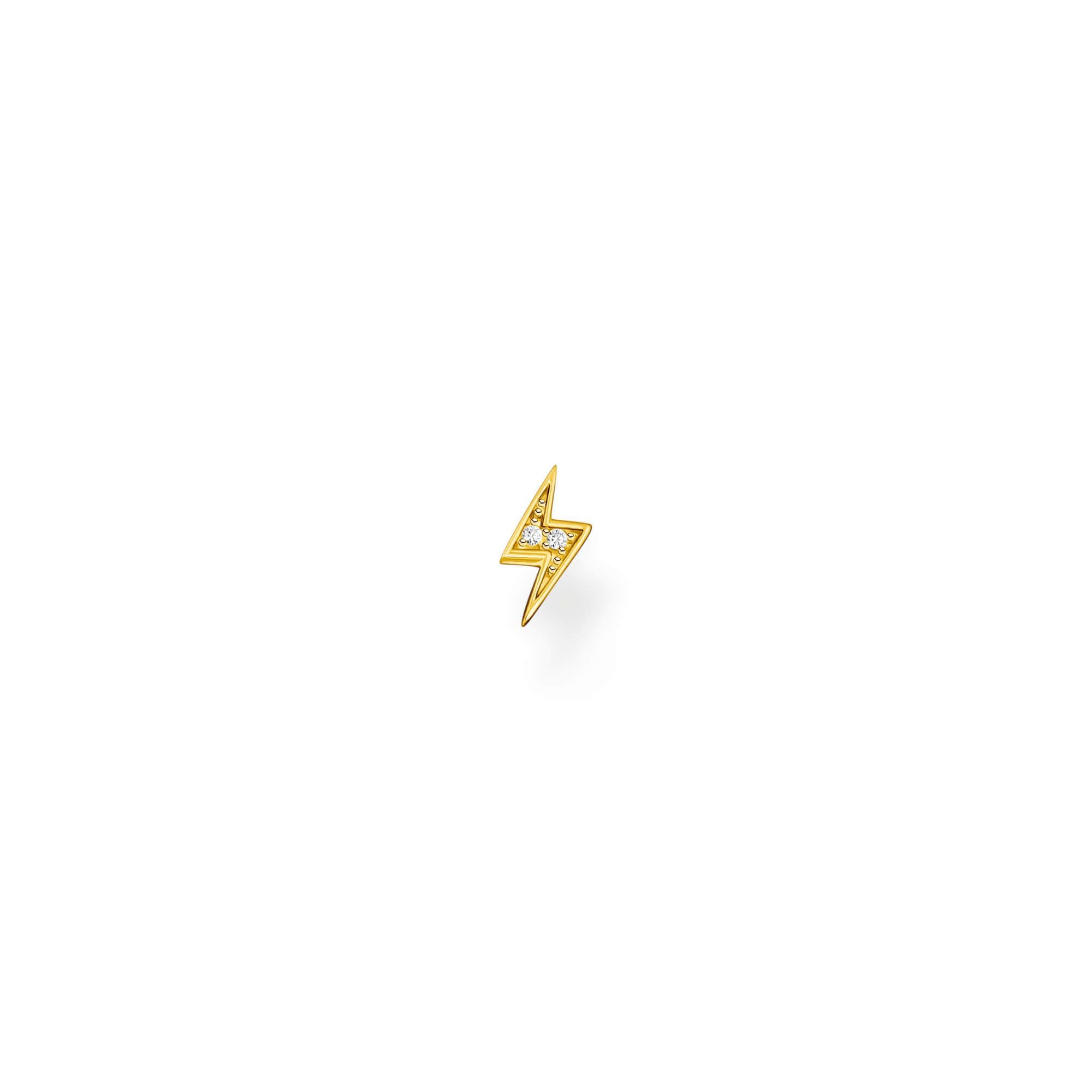 Gold Plated Single Ear Stud Flash With CZ