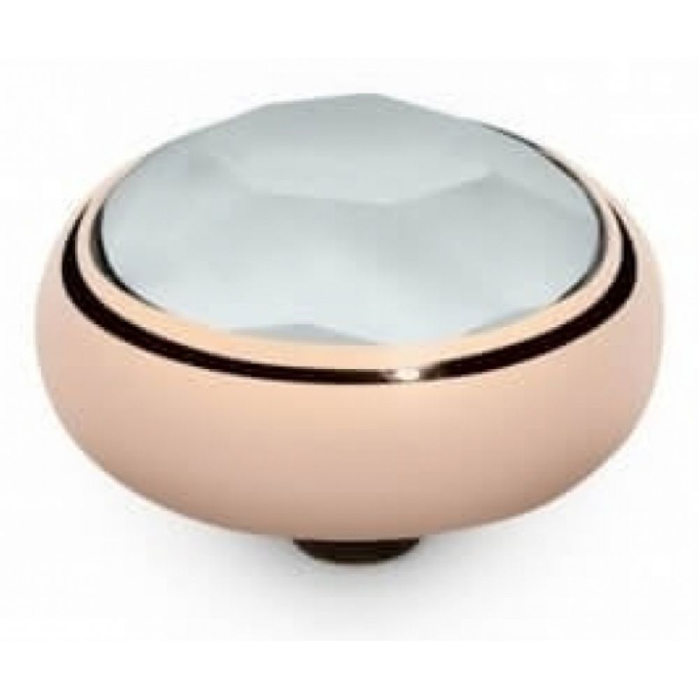 Famosa Rose Gold Plated 10mm Sesto Powder Blue Ring Top