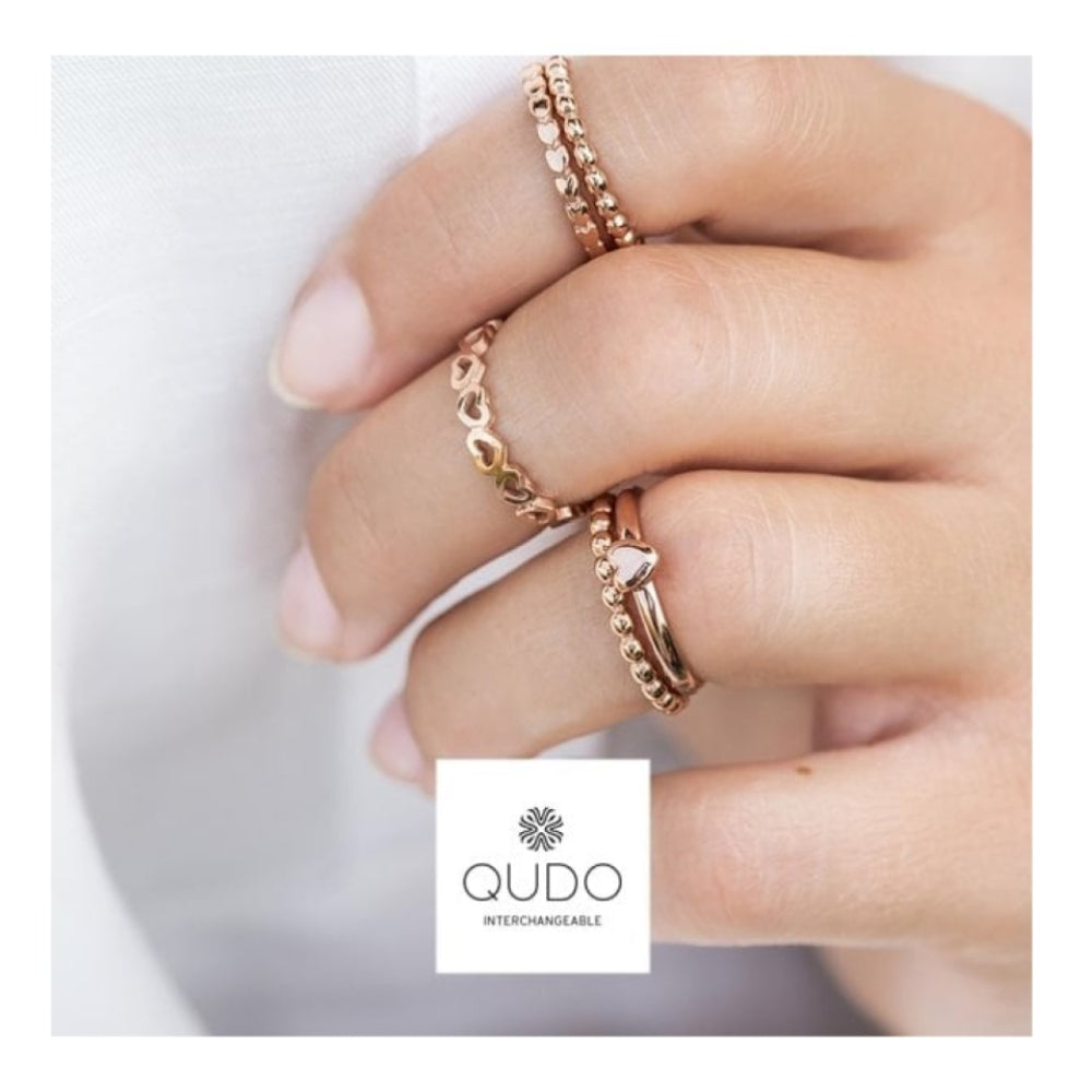 Lipari Rose Gold Hearts Spacer Ring