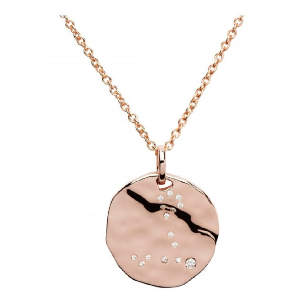 Silver 925 Pendant With Rose Gold Plating-Cz Incl.Chain. Pisces