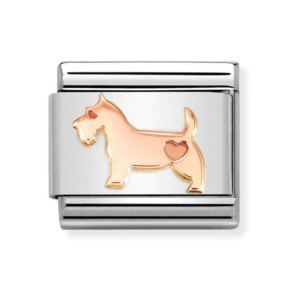 Classic Link In 9K Rose Gold Dog with Heart Symbol