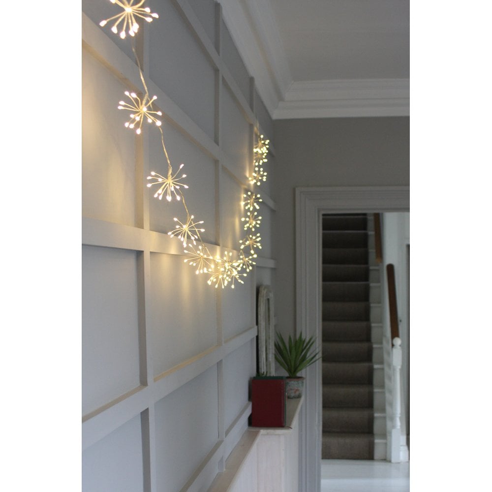 Battery Starburst Chain Silver LED Light Chain