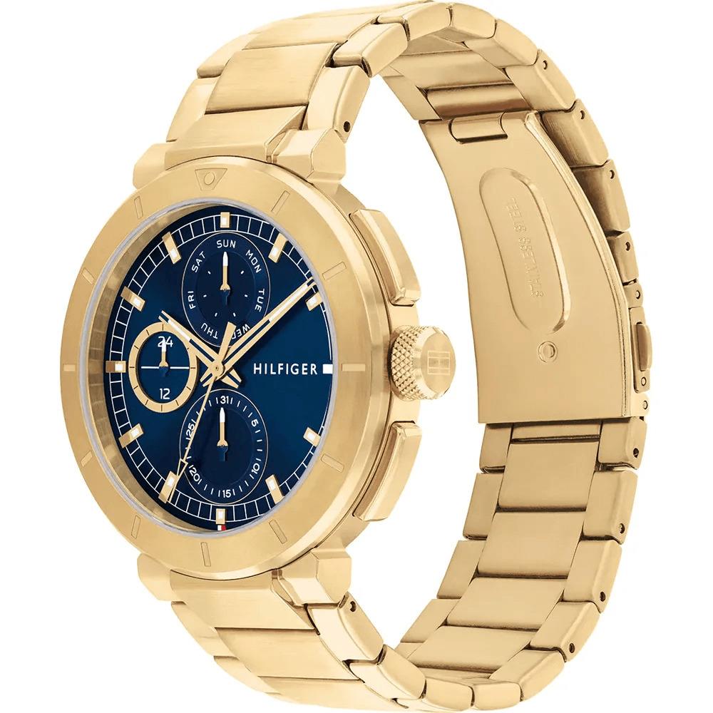 Lorenzo Blue Dial With Gold Plated Bracelet Mens Watch