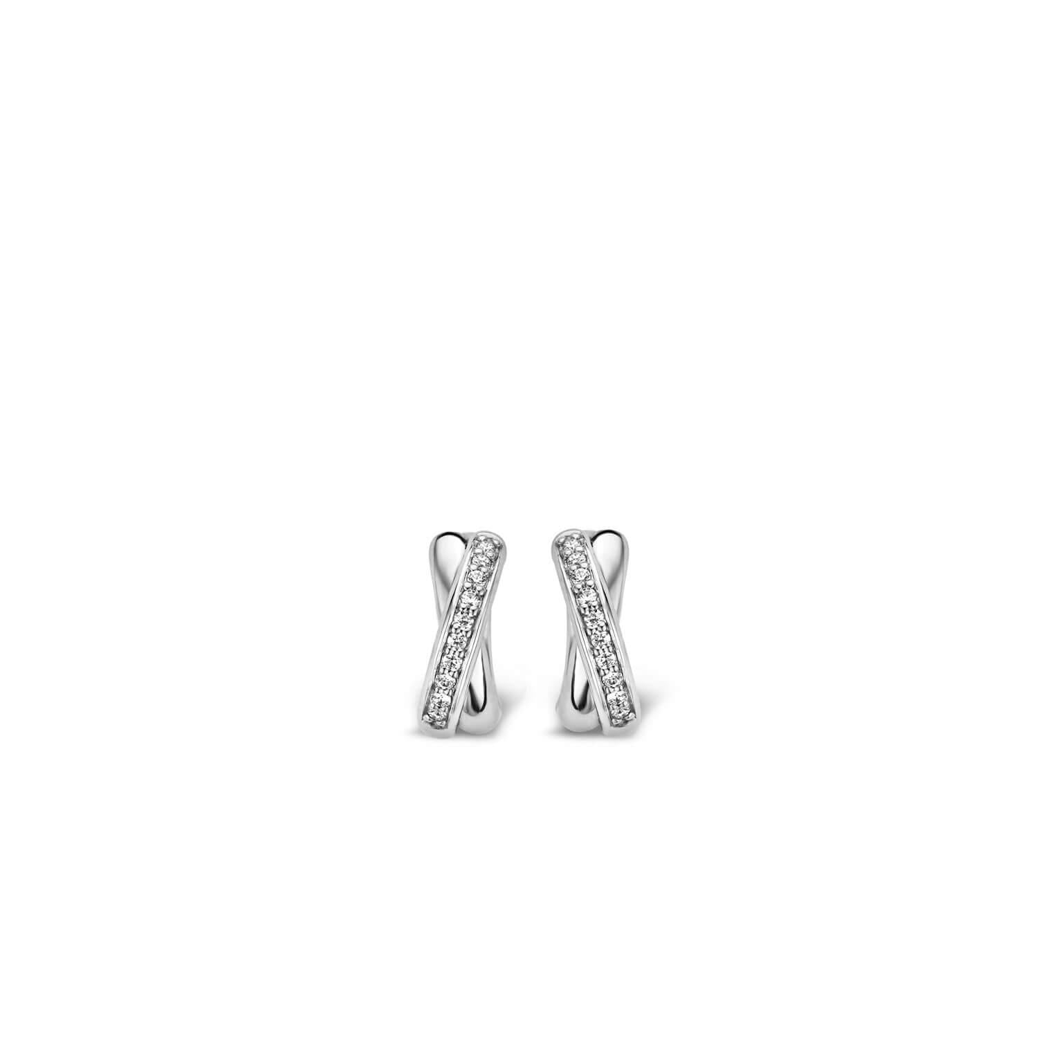 Silver Plated CZ Hoop Earrings