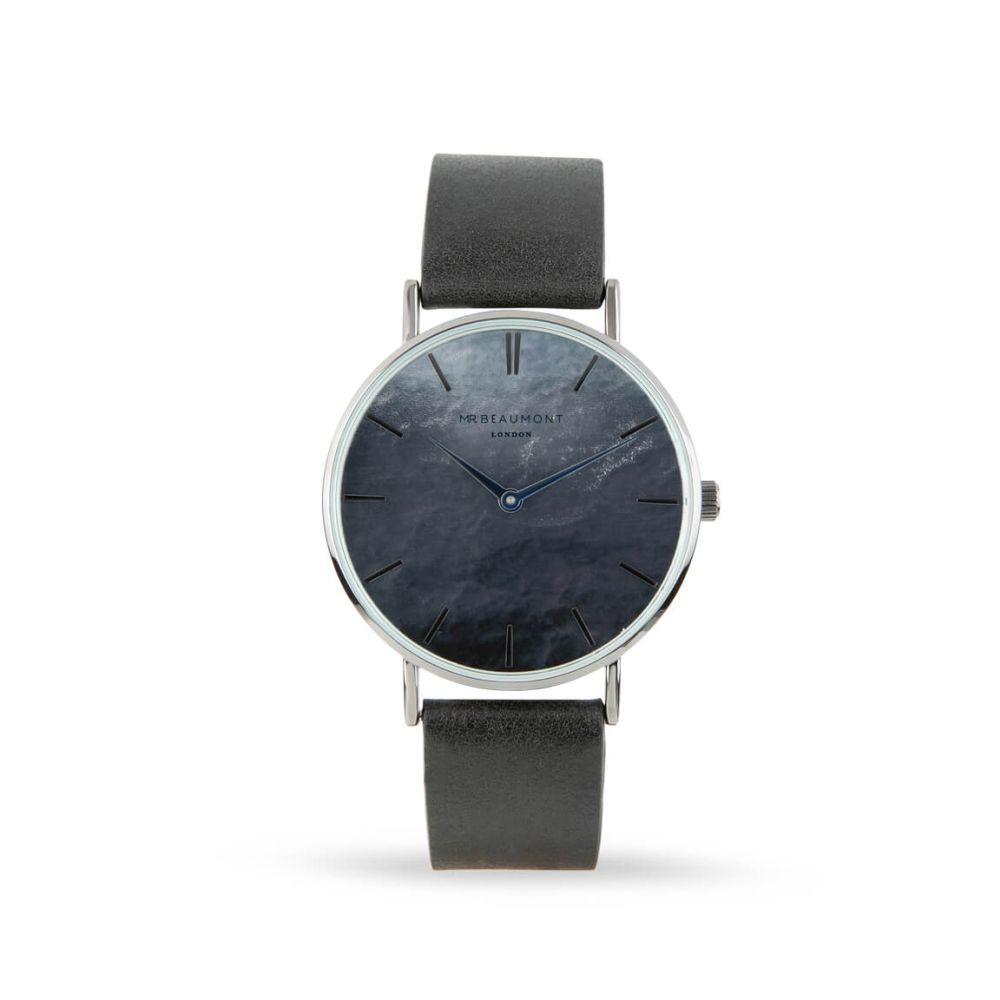 Mr Beaumont Carbon Black Dial With Black Strap