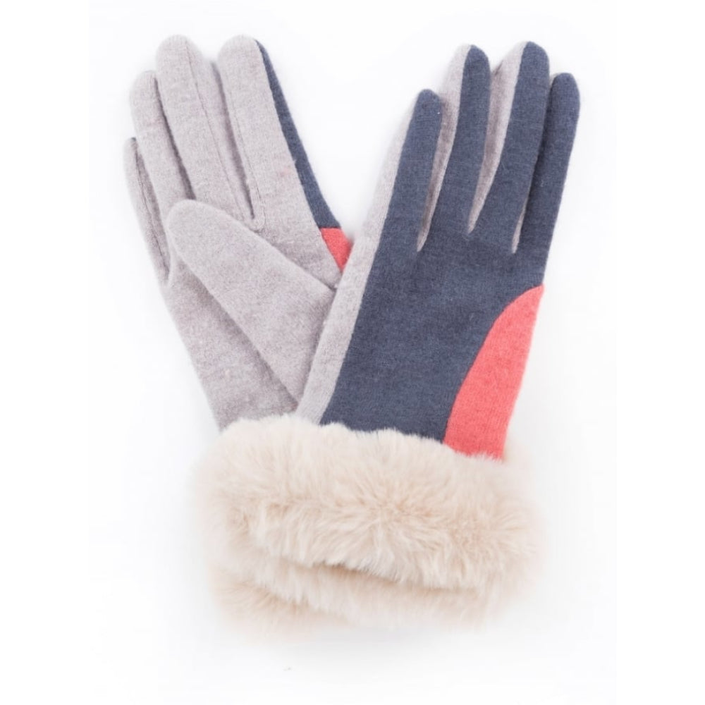 Alexandra Wool Gloves In Coral Mix