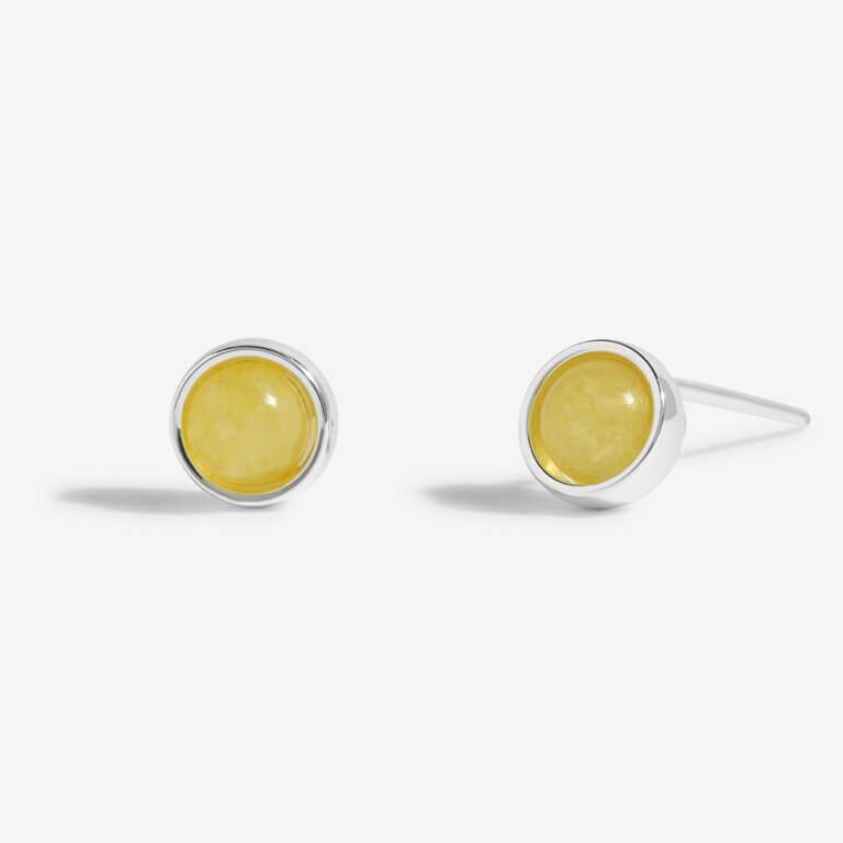 November Yellow Quartz Birthstone Boxed Earrings