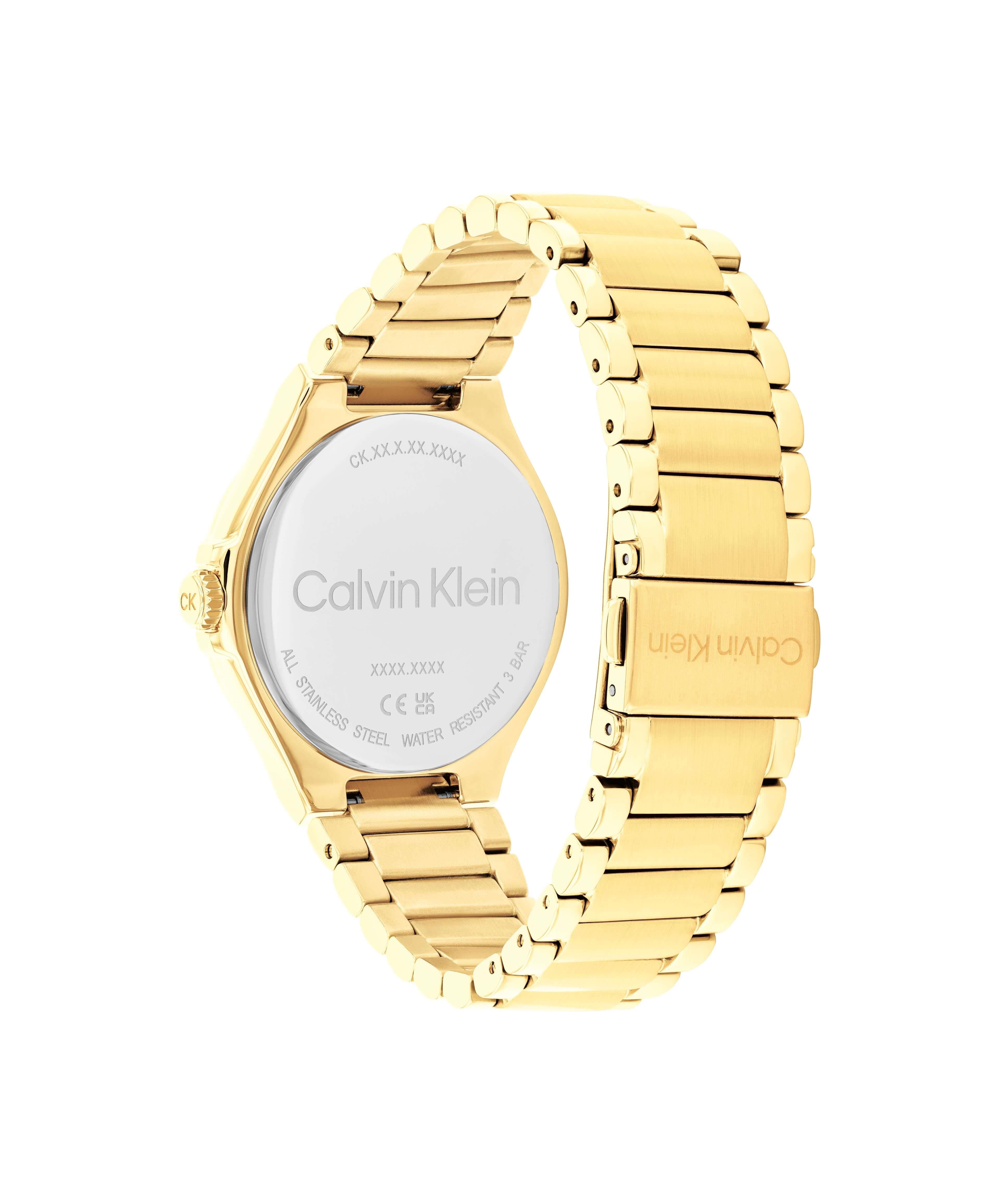 Vibrancy Green Multifunctional Dial With Gold Plated Bracelet Strap Ladies Watch