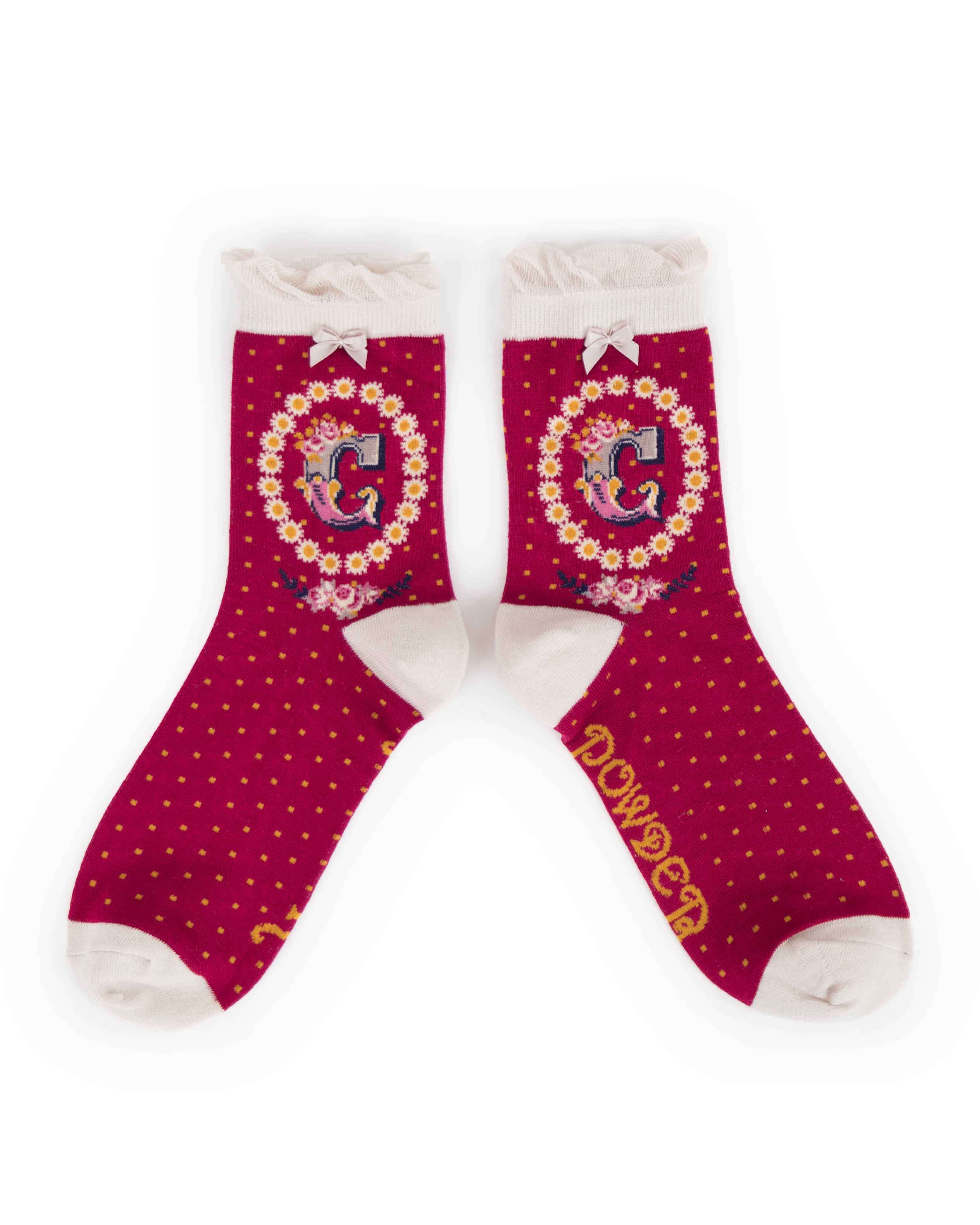 A-Z Ankle Socks - Letter C