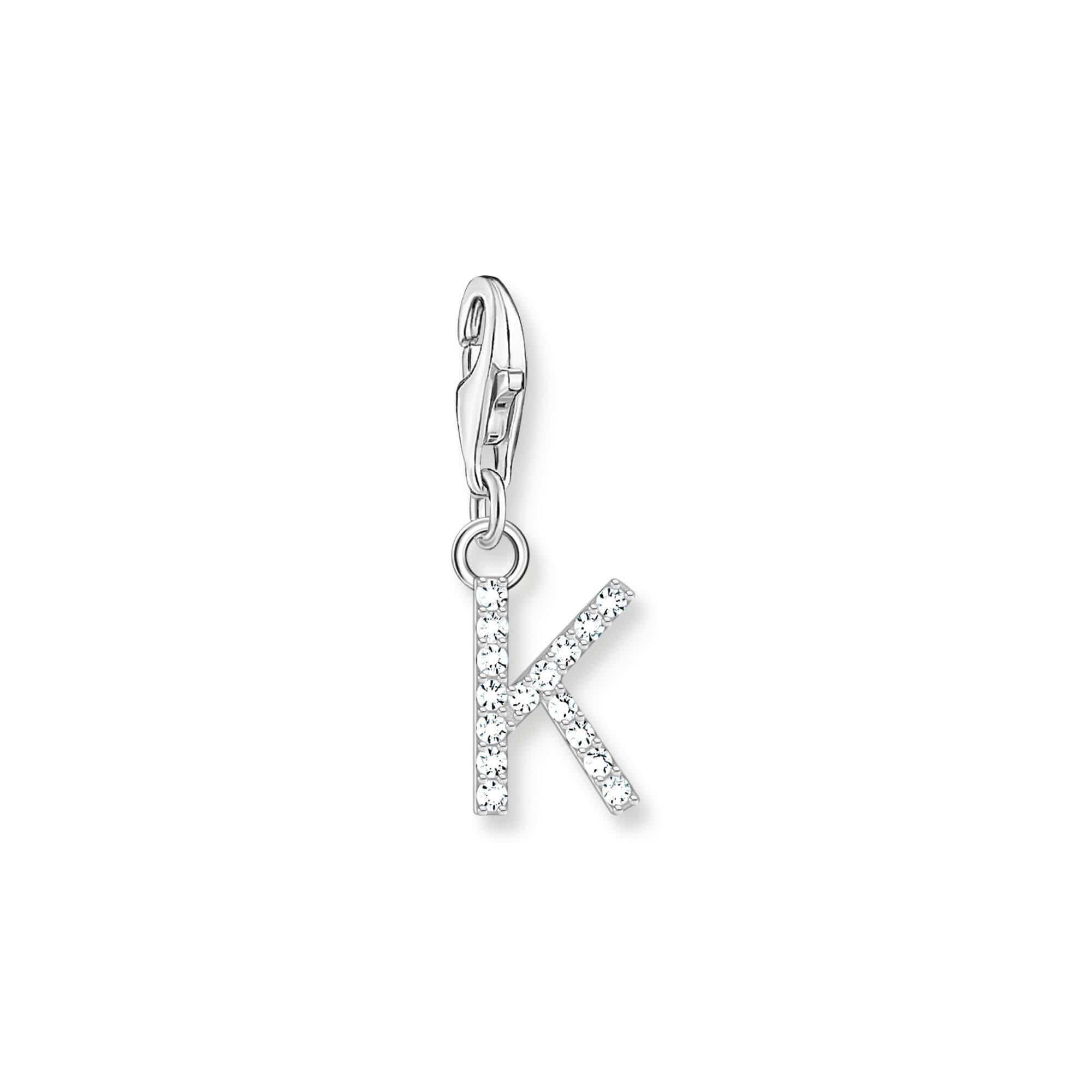Sparkling letter K Charm Pendant