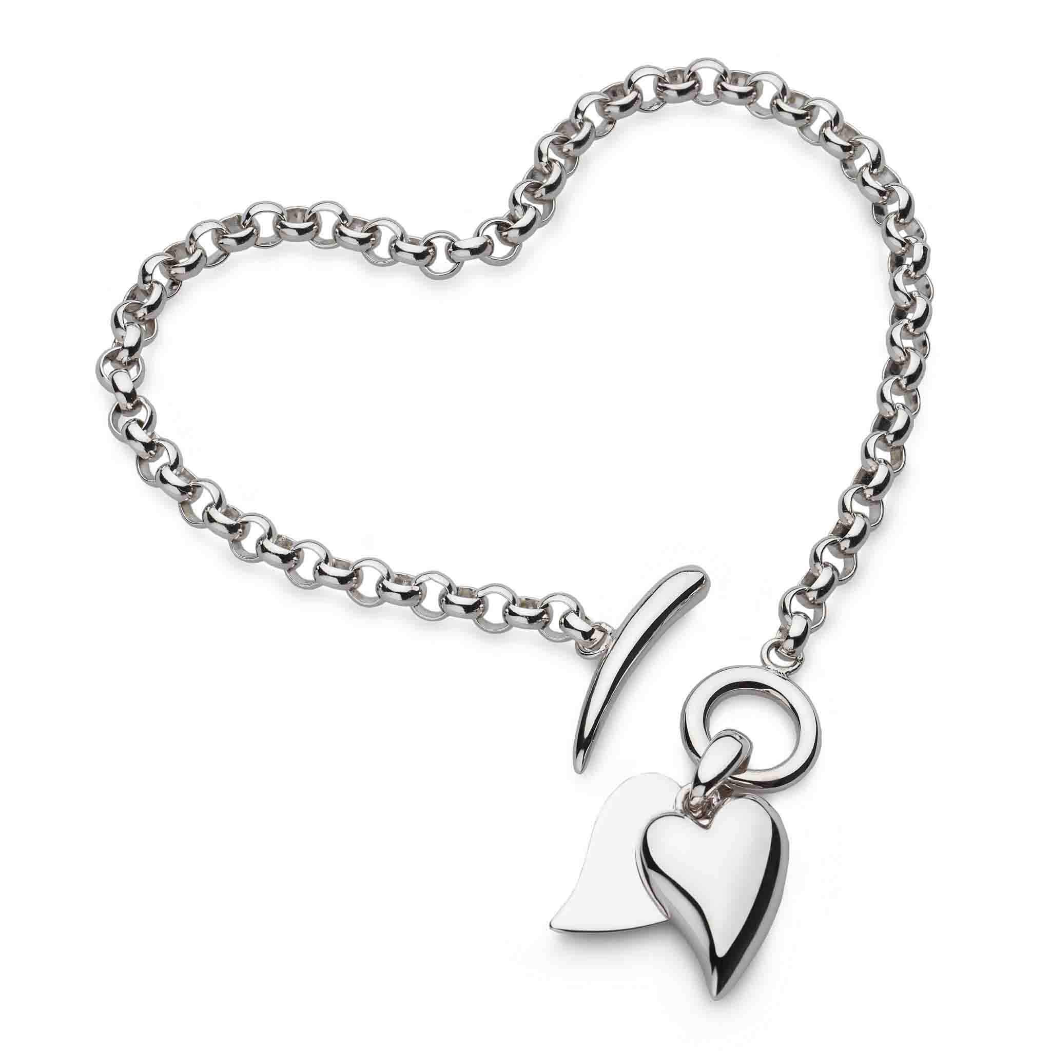 Desire Love Duet Heart T-Bar Bracelet (E) (H)