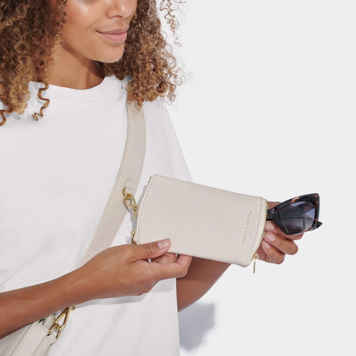 Clip-On Sunglasses Case in Off White