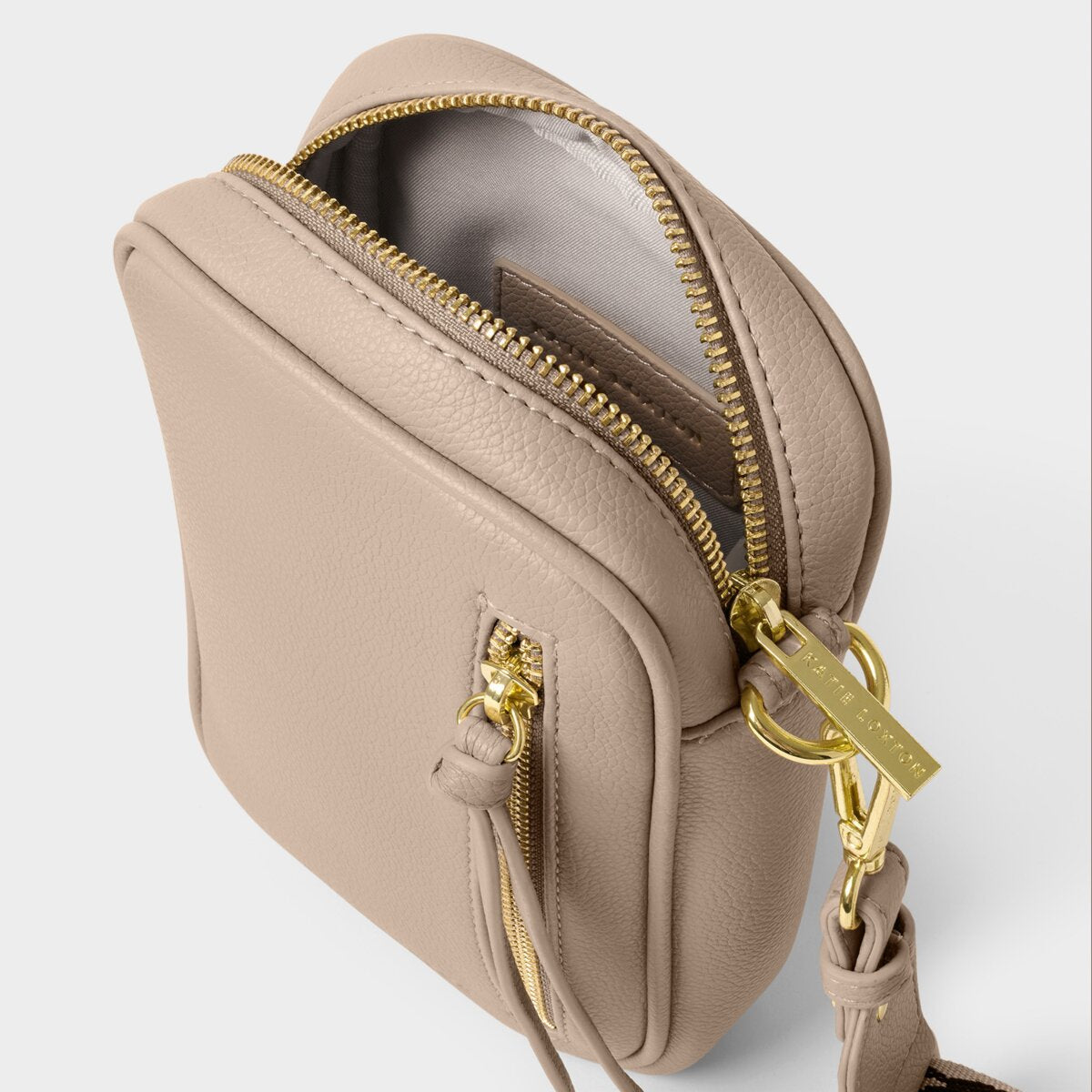 Hallie Small Crossbody Bag In Light Taupe