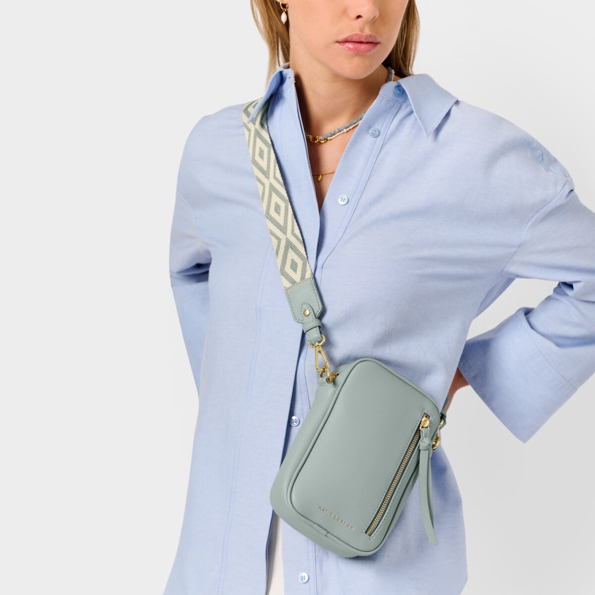 Hallie Small Crossbody Bag In Duck Egg Blue