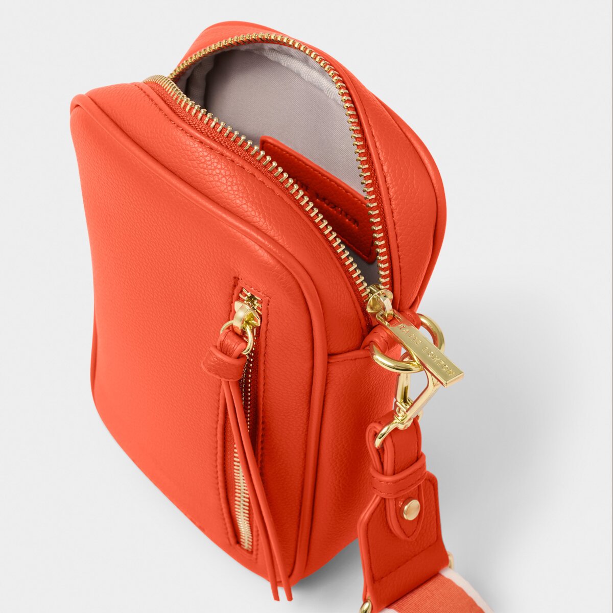 Hallie Small Crossbody Bag In Deep Orange