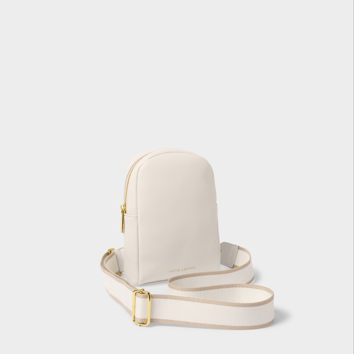 Kaite Canvas Strap Sling Bag In Off White